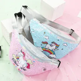 Waist Bags Sequins Glitter Purse Handväskor Zip Messenger Outdoor Sport Bag Mermaid Sequin Shoulder Handväska C5899