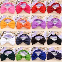 Justerbar Pet Dog Bow Tie Pet Headdress Hals Tillbehör Halsband Krage Valp Ljus färgkläder