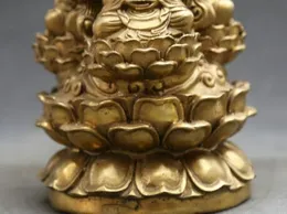 5.1 "Kina Buddhism Bronze Shakyamuni Buddha Tangseng Ksitigarbha Kwan-Yin staty