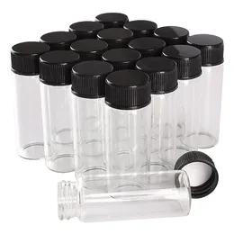 Massor 100 stycken 14 ml 22 * ​​60mm glasflaskor med svarta plastkapslar Spice Jars Parfymflaska Konsthantverk