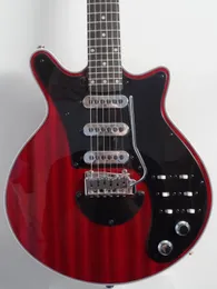 Custom1944 Guild BM01 Brian Mayıs İmzalı Kırmızı gitar Siyah Pickguard 3 Pikaplar Tremolo Köprüsü 24 FRETS Özel Çin Fabrika Outlet