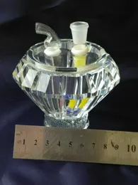 ダイヤモンドクリスタルのタバコのやかんボッツオイルバーナーパイプ水管ガラスパイプオイルリグを吸っている無料透明