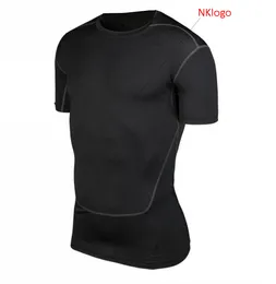 Ny 2019 Sommar Skinny Aktiv Sport Tights Jogging Running Gym Training Football Basketball T Shirt Sweat Quick Torr Tops T Shirts Män