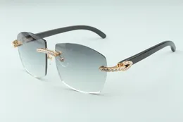 熱い新しいサングラスT4189706-A9自然野生の黒のバッファローホーン寺院、工場直接最高品質のファッションユニセックスメガネ