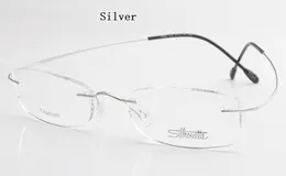 -Brand Silhouette Titanium Rimless Optical Glasses Frame Inga skruvrecept glasögon med BAX -frakt