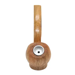 TOPPUFF Sandalwood Metal Smoking Pipe 102 MM Long Bowl Did 11 MM Turning Smoking Pipes Portable Metal Pipe With Tobacco Storage