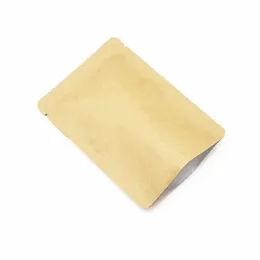 4 Boyutlar Kahverengi Açık Üst Gıda Vakum Paket Çantası Kraft Kağıt Alüminyum Folyo Ambalaj Torbası Kahve Tozu Kurutulmuş Gıda Depolama Çantaları HEA278O