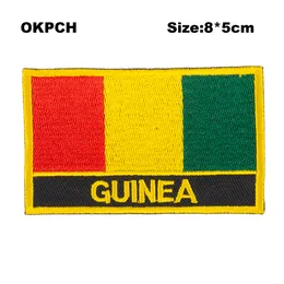 Kostenloser Versand 8*5 cm Guinea Form Mexiko Flagge Stickerei Eisen auf Patch PT0081-R