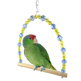 Pet Toys Parrots Bird Stand Bar Ladder Bite Chew Toy Swing Elevated Station Bird Supplies yq01431