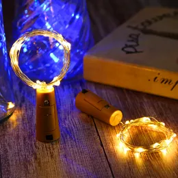 크리스마스 파티 웨딩 할로윈 1M 10LED 2M 20LED 램프 코르크 모양의 병 마개 빛 유리 와인 LED 구리 와이어 문자열 조명