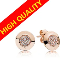 Design Clássico 925 Brincos de Prata Conjuntos Caixa Original para Pandora 18K Rose Gold Signature Stud Brinco Mulheres Jóias de Luxo