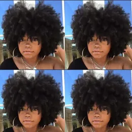 新しいヘアスタイルの黒い柔らかいブラジルの髪のアフリカのアメリカの短い変態な巻き毛の自然なかつらシミュレーションの人間の髪のアフロ短い巻き巻きのかつら
