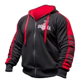 2019 Nya Män Gym Hoodies Gym Fitness Bodybuilding Sweatshirt Zipper Sportkläder Man Workout Hooded Jacket Kläder V191105