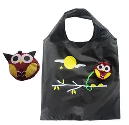 Owl Reusable Grocery Bags Foldable Shopping Bags Large Capacity Tote Travel Recycle Storage Organization Handle Bag Eco-Friendly colorful