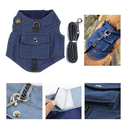 Jean Dog Harness Leash Arnes Perro Szelki Dla PSAサービスドッグアクセサリーChien Peidalal Cachorro Hondentuigjesホンデンハーナス犬用品