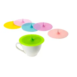 Creative Water-drop Silicone Cup Lid Colorful Cup Cover Eco-friendly Leak-proof Mug Cap 5 Colors 10cm WB1799