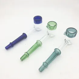 Cheap grossas inebriantes mini-cachimbos de vidro coloridos Mão de vidro tubo de colher para fumar erva seca Pipes colher de vidro