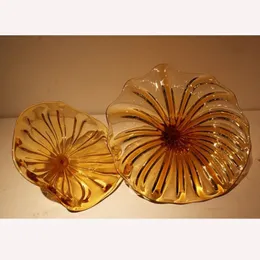 Hanging Craft Home Goods Wall Art Turkish Murano Flower Shaped Glass Plates Wedding Decorative Glass Plate for Walls