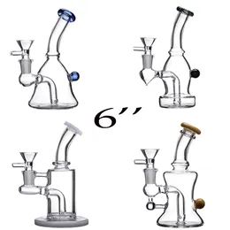 Glass Bong Dab Rig 6'' Water Pipe Beaker Smokiing Accessories with Bowl Heady Water Pipes Bongs Bubbler