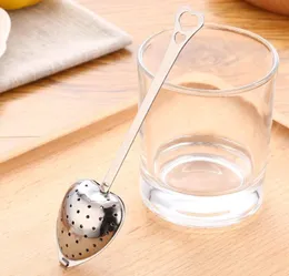 Heart Tea Infuser "Tea Time" Heart-Shaped Stainless Herbal Tea Strainers Infuser Spoon Filter Long Handle Free Shipping