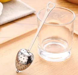 Heart Tea Infuser "Te Time" Hjärtformade Rostfria Herbal Tea Strains Infuser Sked Filter Lång Handtag Gratis Frakt