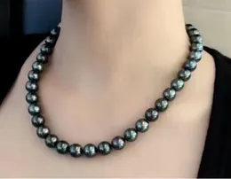Envío Gratis 9-10mm Naturalny Tahitian Negro Collar de Perlas 14 K