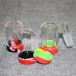 Apanhador de cinzas de vidro de vidro de vidro com silicone articulação masculina de 14 mm para bongos de vidro Dab Rig Water Tubscatcher Hand Tubos