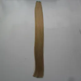 Tape In Human Hair Extensions 40pcs 100G Double Drawn Remy Hair Straight Invisible Skin Weft PU Tape On Hair Extensions