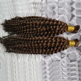 200G人間の編組ヘアバルクの添付のモンゴルアフロのキンキーの毛髪の毛髪延長編み2pcかぎ針編み4b編組ヘアバルク
