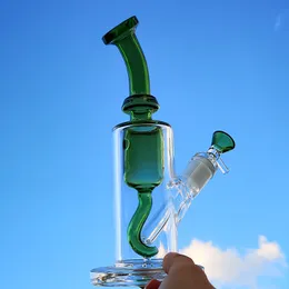 2020 New Bent Neck Mouthpiece Glass Bongs 18mm Female Joint Oil Dab Rigs Internal Recycler With Bowl Water Pipes