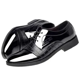 Hot Sale- hombres cocodrilo zapatos marrón vestido elegante hombres zapatos formales coiffeur hombres boda zapatos marca sapatos oxford masculino soulier homme