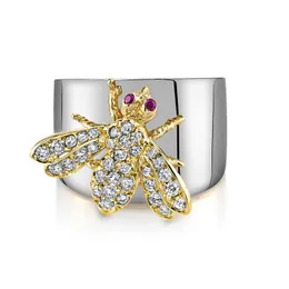 Nouvelle Arrivée Strass Abeille Bague Femmes Insecte Abeille Zircon Anneau Cadeau pour Amour Petite Amie Haute Qualité Taille 6-10