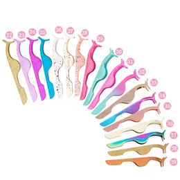 FALSE EYCLASH pincett Rostfritt stål Eyelash Curler Rose Gold Eye Lash Applicator Auxiliary Clamp Acceptera Pinzas Para Pestanas Postizas de Acero Inoxidable