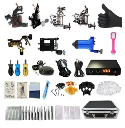 Professionell Complete Tattoo Kit 4 Copper Coil Machines 3 Rotary Machines High Power Supply Kit WMS7G0002