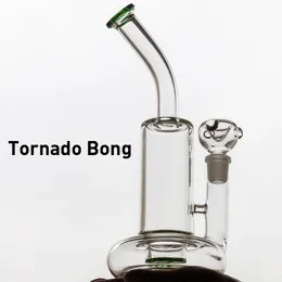 Przezroczysty zielony niebieski szklany tornado bongs baza cyklon perkologiczne hakae bong rurki wodne role oleju platformy z 18 mm męską miskę kwarcową banger