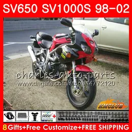 Karosserie für Suzuki SV650S SV400S SV1000S 98 99 00 01 02 26HC.22 rot schwarz heiß SV 650S 400S 1000S SV650 SV400 S 1998 1999 2000 2001 2002 Verkleidung