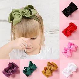 2020 Nya nyfödda barnflickor huvudbandshuvud Wrap Bow Knuted Turban Headband Elastic Hairbands för flickor Hårtillbehör