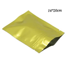 14 * 20 cm żółty przechowywanie do kawy pakowania Mylar zamka zip Torby z trzema bokami kieszeni worek spożywczy torba sucha żywność i nakrętki