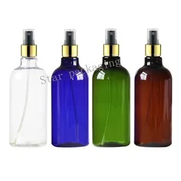 12pcs 500ml 골드 칼라 스프레이 펌프 플라스틱 병, 메이크업 설정 스프레이 펌프 컨테이너, 푸른 갈색 투명 병 애완 동물 안개 분무기