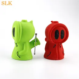 Black packing kenny's ghost hookah silicone bubbler pipe smoking bong newest design dab rig water pipes with 14mm glass bowl 420 & 710
