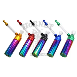 HORNET Rainbow Hookah Shisha Smoking Glass Water Pipe 127MM Aluminum Metal Tobacco Oil Rig Wax Water Pipe For Smoking Water Pipes Bongs