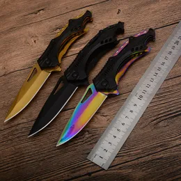 Cep Flipper Katlama Bıçak 440C Titanyum Kaplı Blade Çelik + Alüminyum Bıçaklar Kulp açılması Destekli 1 Adet Yeni 3 Stiller Bıçak