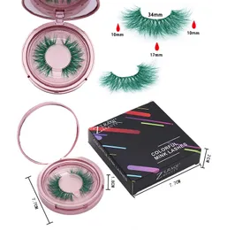 Newest Mink Eyelash 9D colorful water MANE 12 Styles Light and Soft Charming Eyes Eyelashes with Mirror Case High Quality DHL shipping