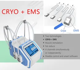 Mais recente Lipo Congelar Cryolipolysis Máquina Fat Congelar emagrecimento do dispositivo 4 de arrefecimento Handles Pad com EMS Para Celulite Redução