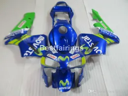 Injektionsform Top Selling Fairing Kit för Honda CBR600RR 03 04 Green Blue Bodywork Fairings Set CBR600RR 2003 2004 JK40