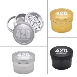 Mais novo 420 Grinders Versão 2.0 Herb Grinder 63mm 4 Camadas de Alumínio Preto Prata Ouro Alta Qualidade Spice Crusher Acessórios Fumar