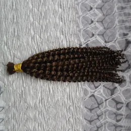 Mänskligt hår för flätande bulk Ingen bilaga 100g Kinky Afro Hair Bulk 25cm-65cm Bulk Afro Kinky Curly Braiding Hair