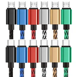 Szybkie sznurka typu Cable C Micro USB 1m 2M 3M Grubszy kabel pleciony dla Samsung S8 S9 S10 Uwaga 10 HTC LG Android Telefon