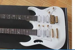 Top Quality New White 6+12 Strings Double Neck Electric Guitar Golden Hardware Free Shipping