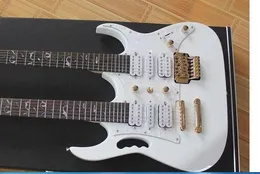 Top Quality New White 6+12 Strings Double Neck Electric Guitar Golden Hardware Free Shipping